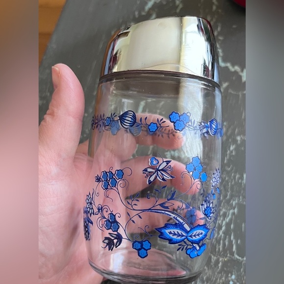 Blue floral vintage, glass, sugar decanter - libbey​ - Picture 6 of 9